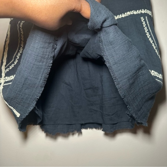 Isabel Marant Etoile Boho Embroidered Black Tribal Print Cotton Skirt Size 38 - Picture 7 of 16